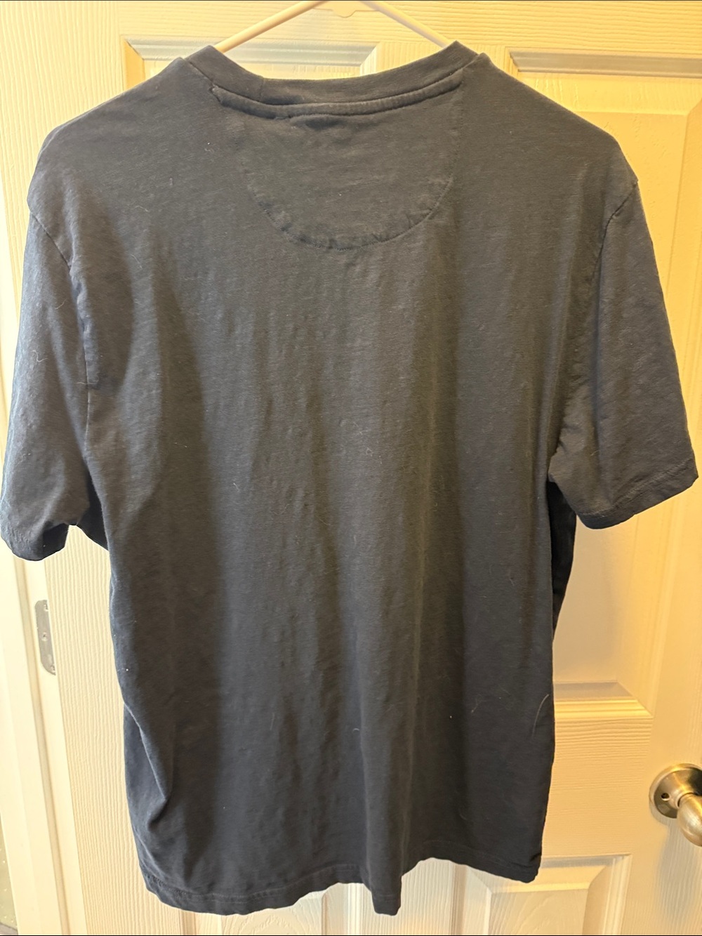 Original Penguin Navy Tee with Off-White Stripe and Pocket - Picture 4 of 4
